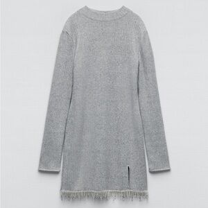 Zara dress mini jewel rhinestone party ribbed sweater turtleneck